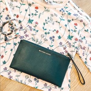 Forest Green Michael Kors Wristlet